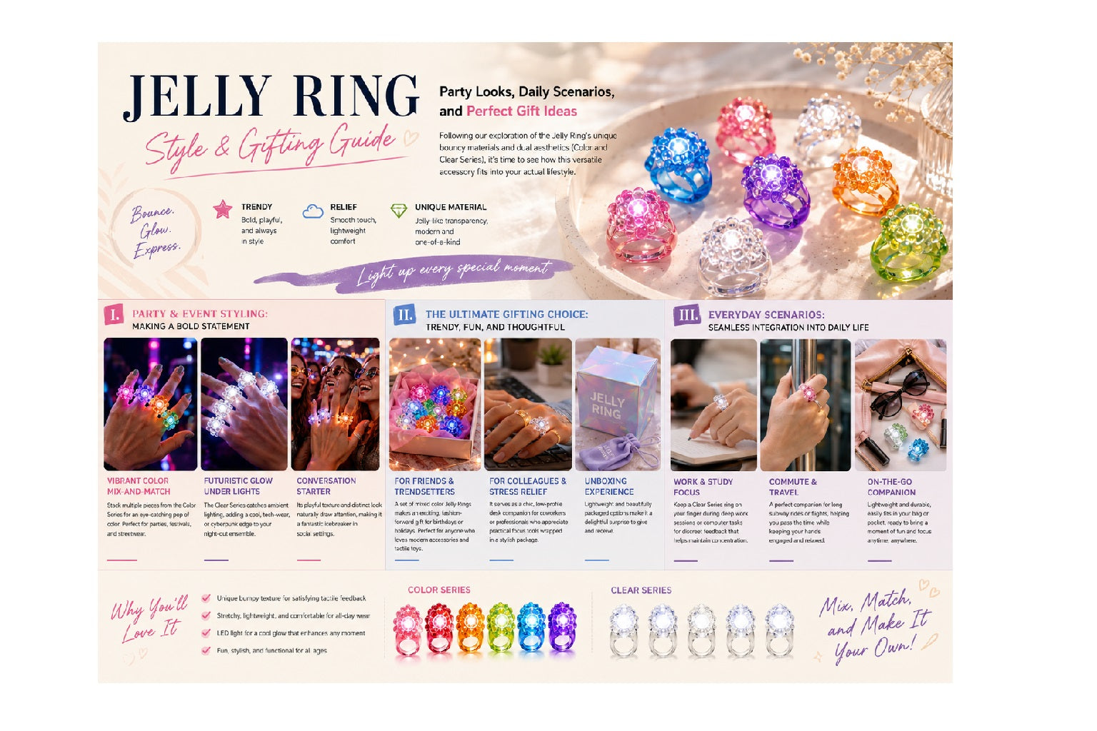 Jelly Ring Style & Gifting Guide: Party Looks, Daily Scenarios, and Perfect Gift Ideas