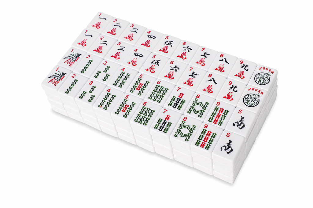 Narati American Western-Style Mahjong Tiles – 166-Piece Set, Scratch-Resistant Melamine, Tiles Only Type A