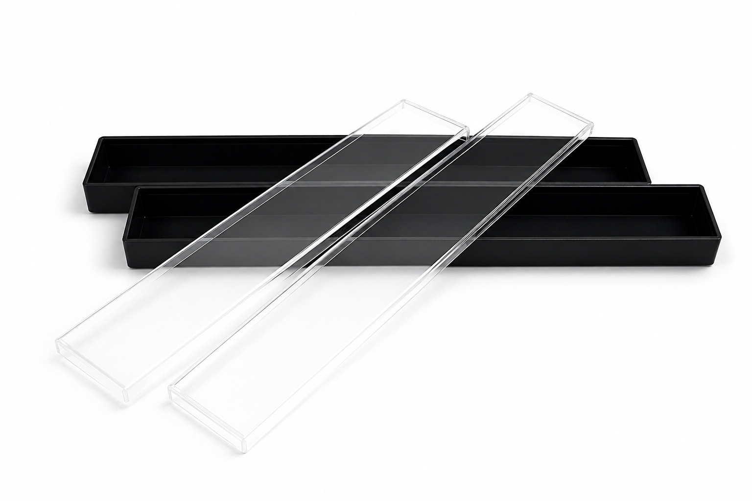 American Mahjong Tile Trays with Clear Protective Lids – Set of 2