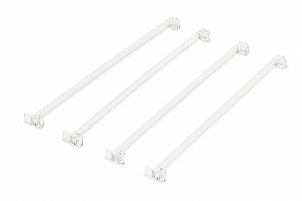Clear Acrylic Mahjong Tile Pushers – Set of 4, 18-Inch Replacement Pushers for Traditional American Mahjong Racks