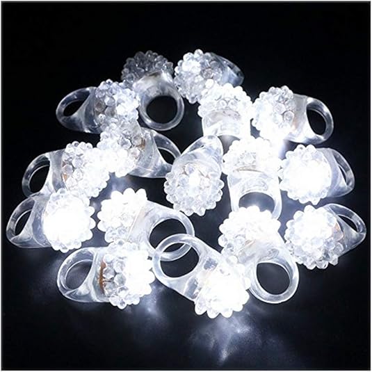 Clear LED Jelly Rings – Light Up Stretchy Spiky Fidget Rings, Flashing Transparent Party Favors, Glow Party Supplies & Carnival Prizes