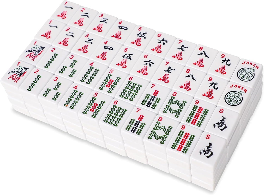 American Mah Jongg Complete Set, 166 Tiles with All-in-One Combo Racks and PU Carry Bag