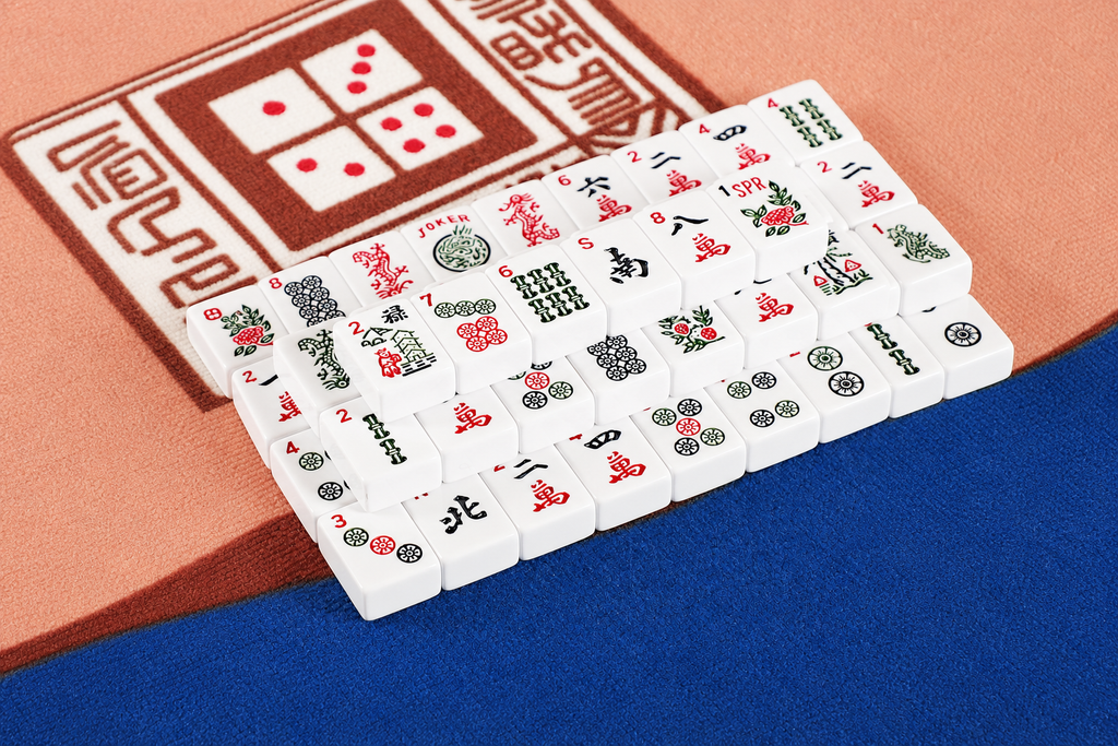 Narati American Western-Style Mahjong Tiles – 166-Piece Set, Scratch-Resistant Melamine, Tiles Only Type A
