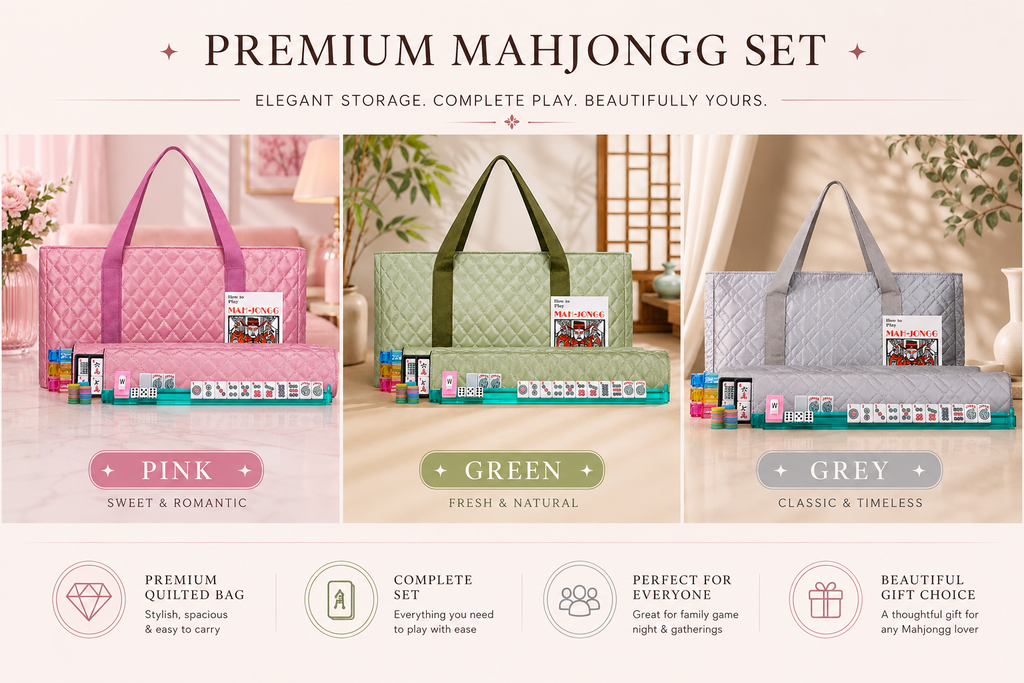 American Mah Jongg Complete Set, 166 Tiles with All-in-One Combo Racks and PU Carry Bag