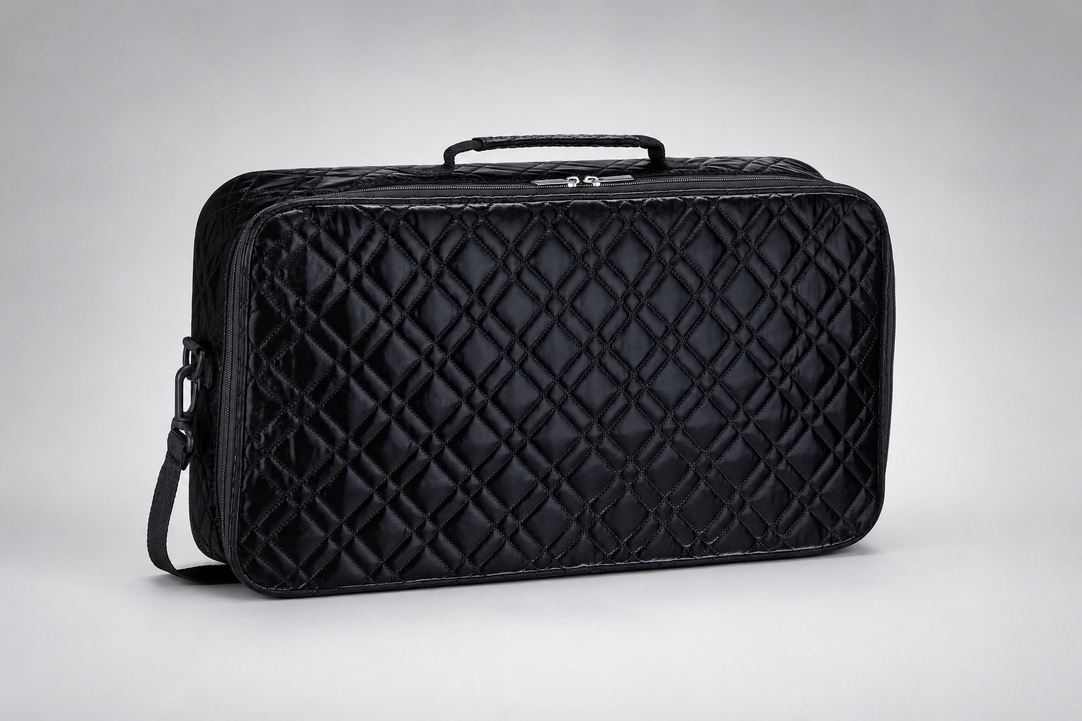 Luxury Quilted PU Leather American Mahjong Carry Bag – Black, Bag