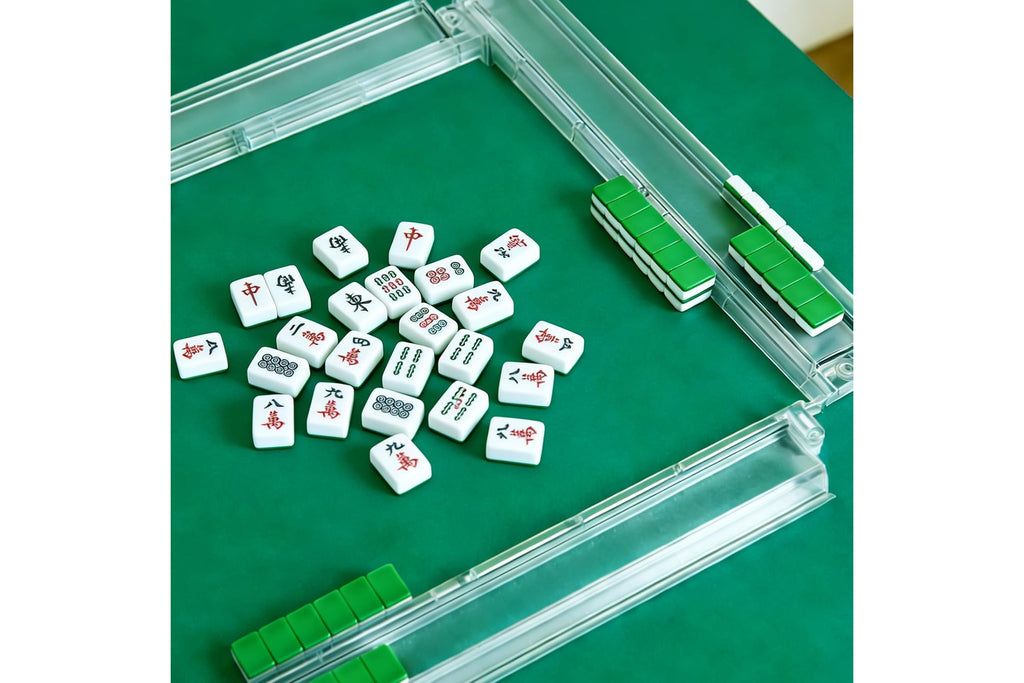 Clear All-in-One American Mahjong Racks with Pushers – Set of 4