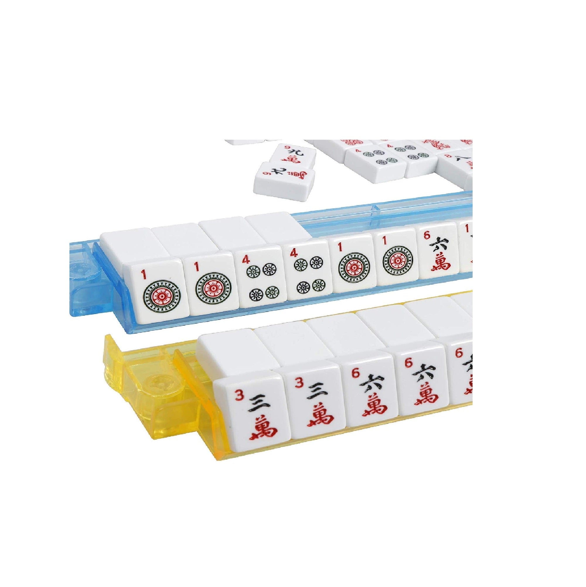 Acrylic Mahjong Mah Jongg Rack and Pusher Combo Set - 4 color Racks